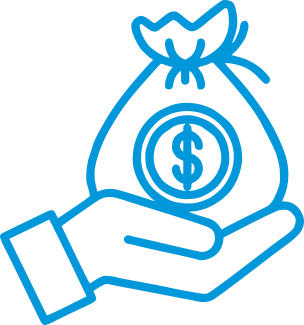 hand holding money bag